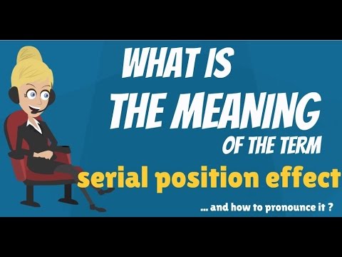 Serial Position Effect Definition Psychology